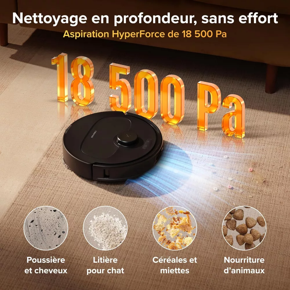 Aspiration HyperForce 18 500 Pa du Roborock Qrevo S Pro