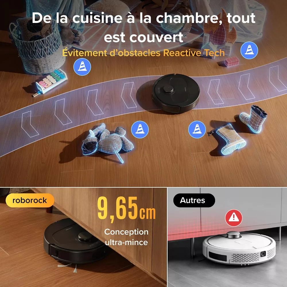 Roborock Qrevo S Pro : 9,65 cm de hauteur et évitement d obstacles