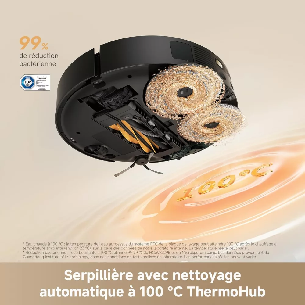 Lavage des serpillières à 100 °C ThermoHub du Dreame L50s Pro Ultra