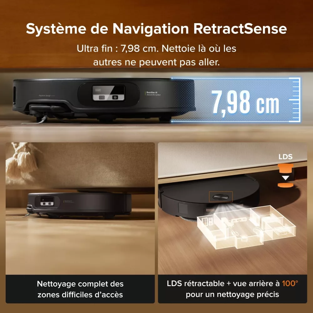 Navigation RetractSense du Roborock Qrevo Edge 2 : 7,98 cm