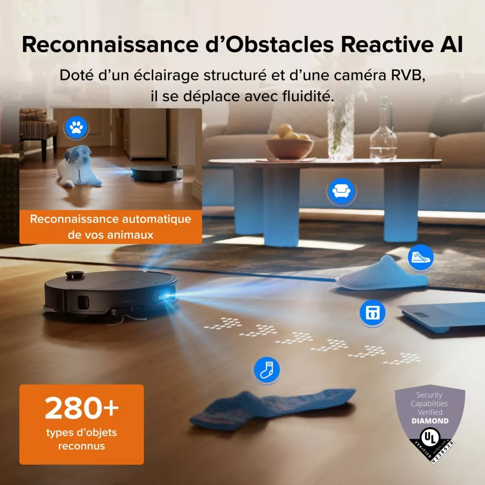 Reconnaissance d obstacles Reactive AI du Roborock Qrevo Edge 2