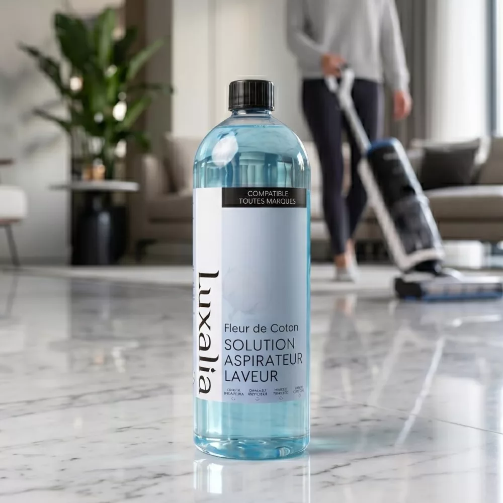 Luxalia Fleur de Coton utilisé avec un aspirateur laveur