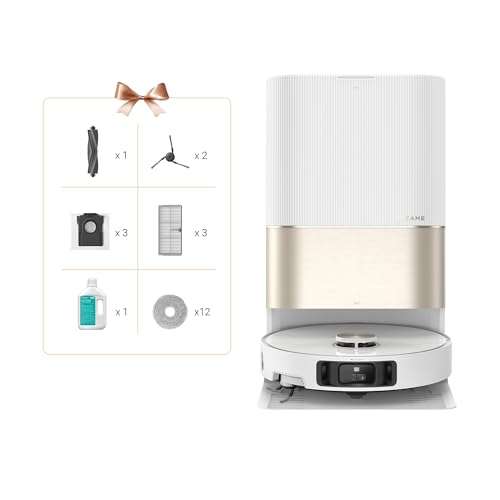 Dreame X40 Ultra Complete : Robot Aspirateur Laveur 12000 Pa avec Brosse et Serpillière Extensibles