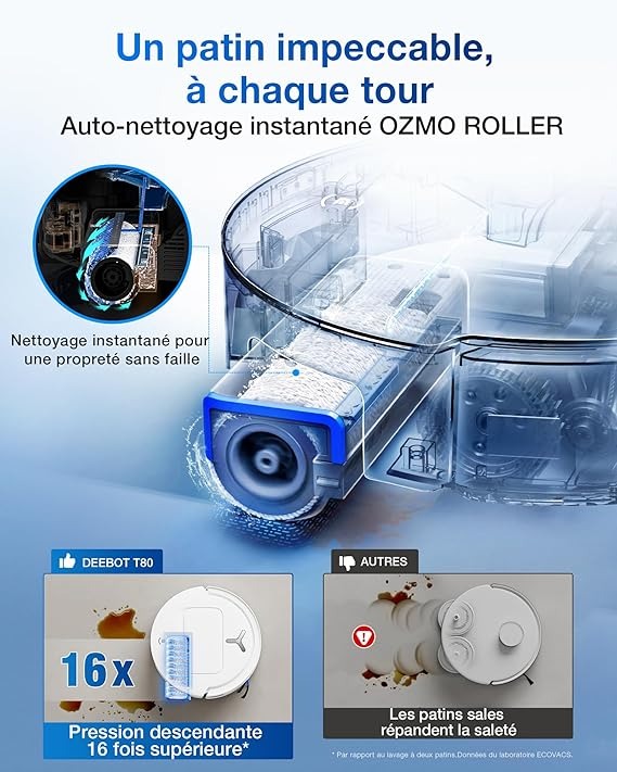 Ecovacs Auto-nettoyage instantané en temps réel