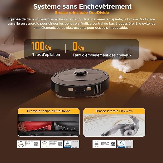 roborock Qrevo S5V Aspirateur Robot Laveur avec Station, 12000 Pa-11