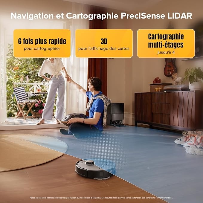 roborock Qrevo S5V Aspirateur Robot Laveur avec Station, 12000 Pa-11